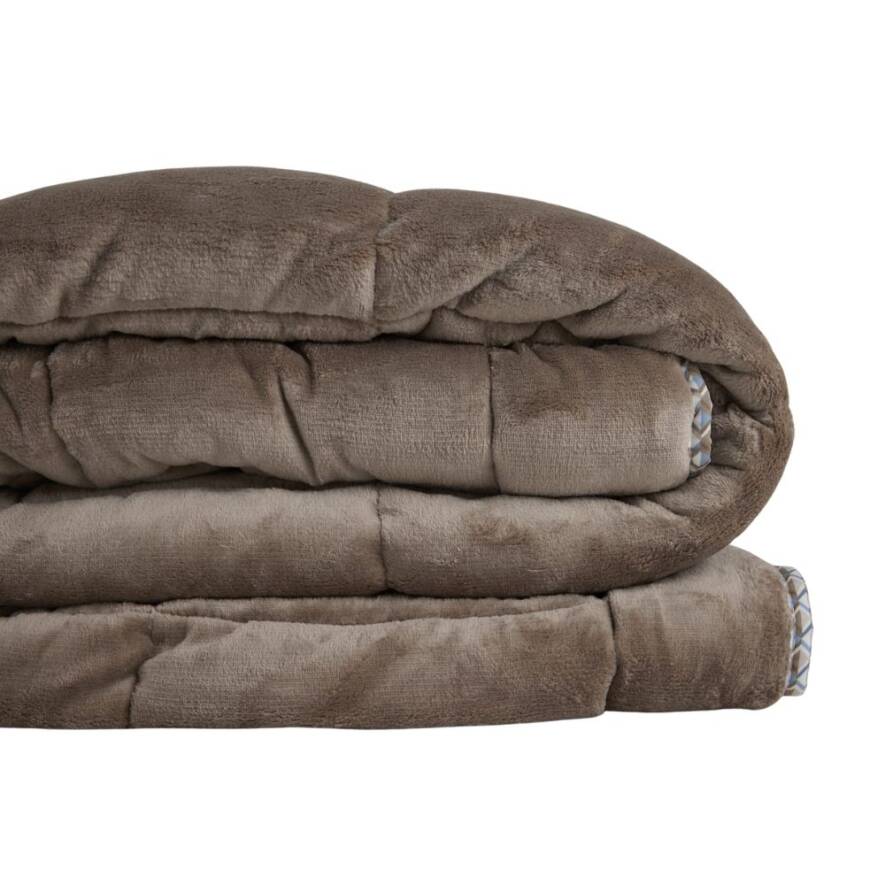 Çift Kişilik Çift Taraflı Welsoft Comforter Yorgan Seti Vizon 195x215 cm - Dormio Soft Trigo Serisi - 3