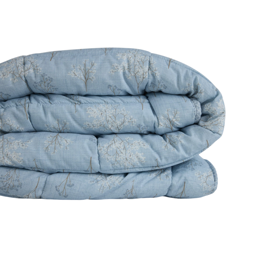 Kullanımı Kolay Çift Kişilik Yorgan 195x215 cm Mavi - Dormio Bloom Serisi - 5