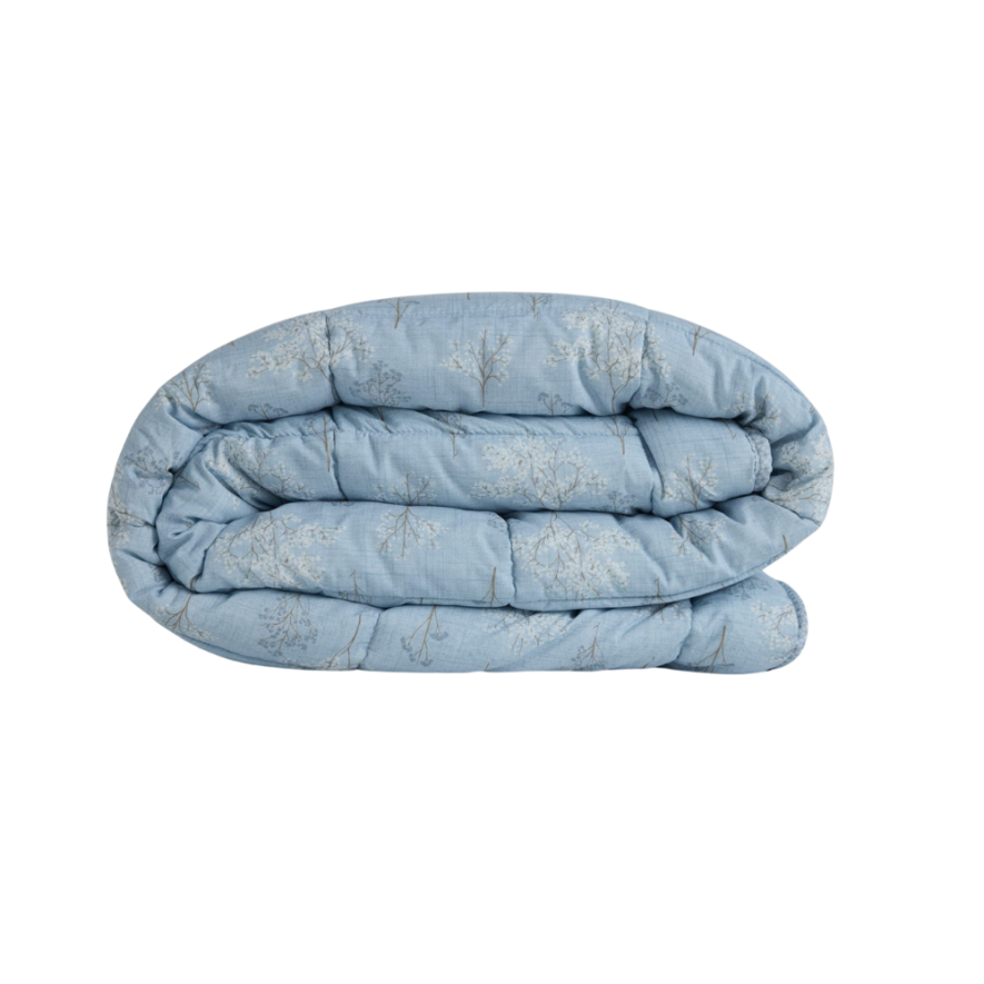 Kullanımı Kolay Çift Kişilik Yorgan 195x215 cm Mavi - Dormio Bloom Serisi - 6