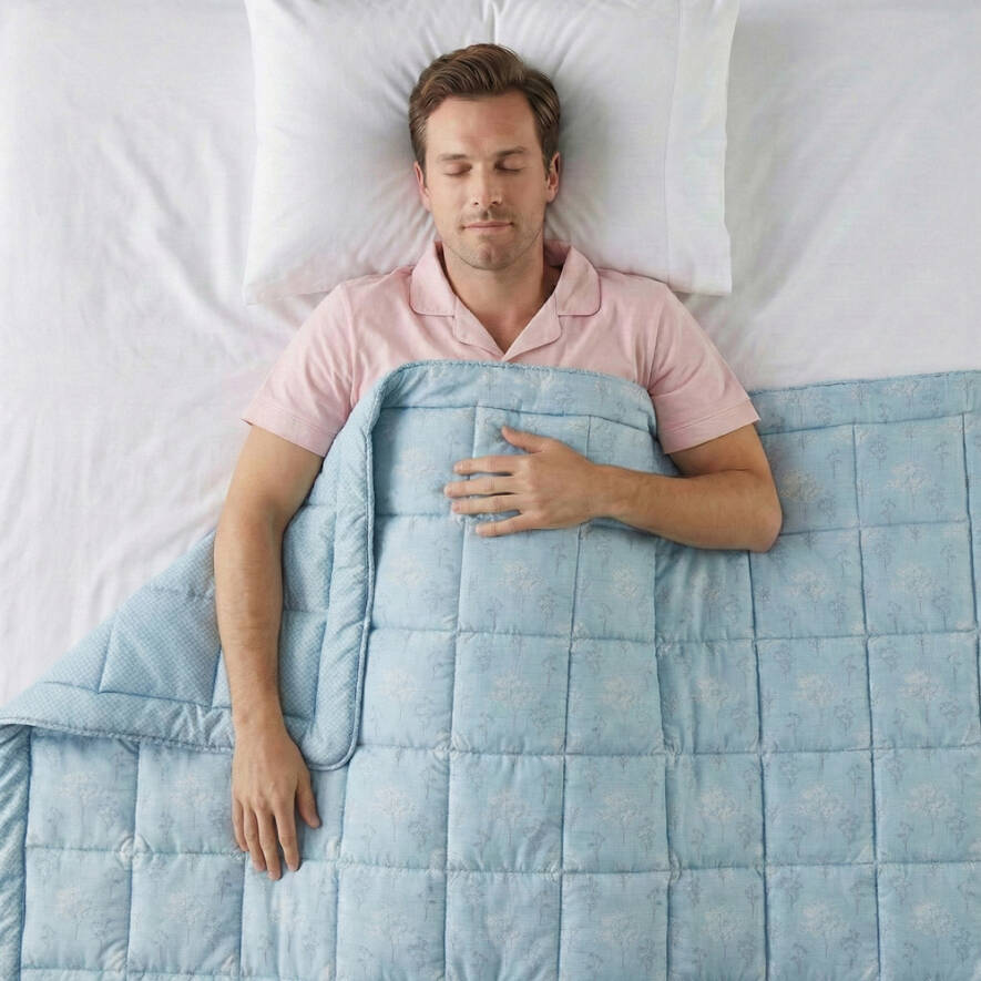 Kullanımı Kolay Çift Kişilik Yorgan 195x215 cm Mavi - Dormio Bloom Serisi - 2