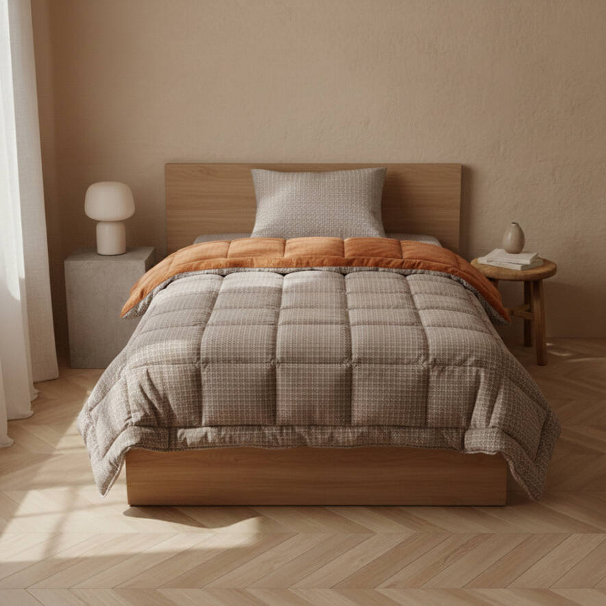 Tek Kişilik Çift Taraflı Welsoft Comforter Yorgan Seti Turuncu 155x215 cm - Dormio Soft Trigo Serisi - 3